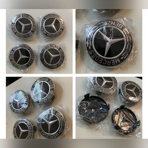 Four new Mercedes Benz 75mm rim center caps